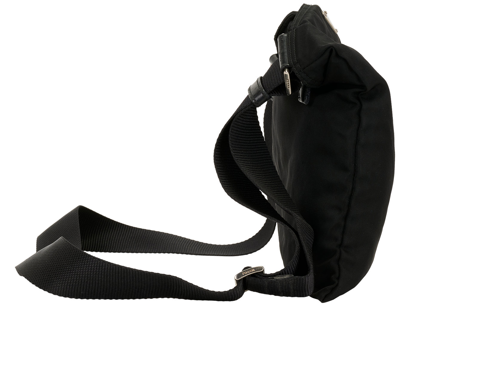 Re-Nylon Messenger, &pound;320, Handbags, Black, Nylon, Side view